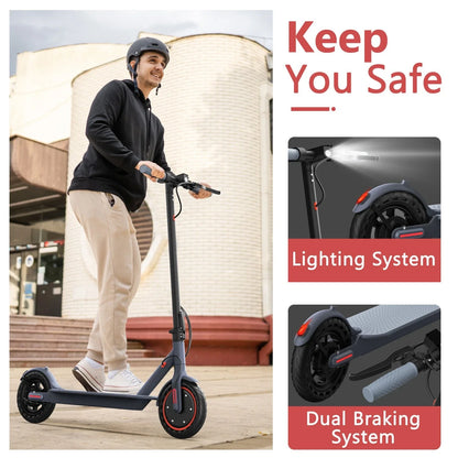 LADPED Electric Scooter 350W 19mph Max Speed Smart APP Control Scooter Shock-absorbing Anti-skid ‎8.5 inches Folding Waterproof E-Scooter
