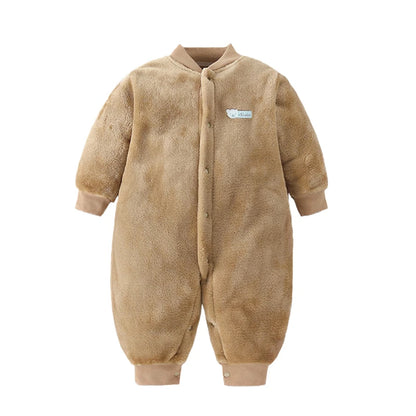 Baby Romper - Soft Flannel Infant Jumpsuit With Elastic Cuffs | Newborn Clothes