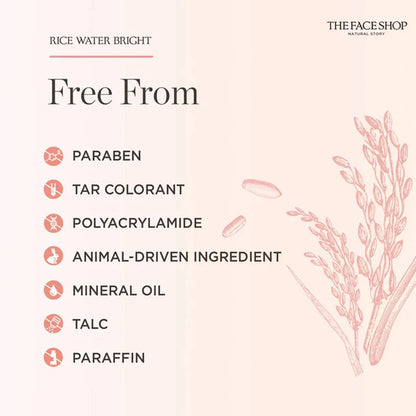 THE FACE SHOP RICE WATER BRIGHT FACE CLEANSER 150g,Smooth & Rich Lather,Gentle & Non-Tightening,Korean Skincare,Korean Makeup