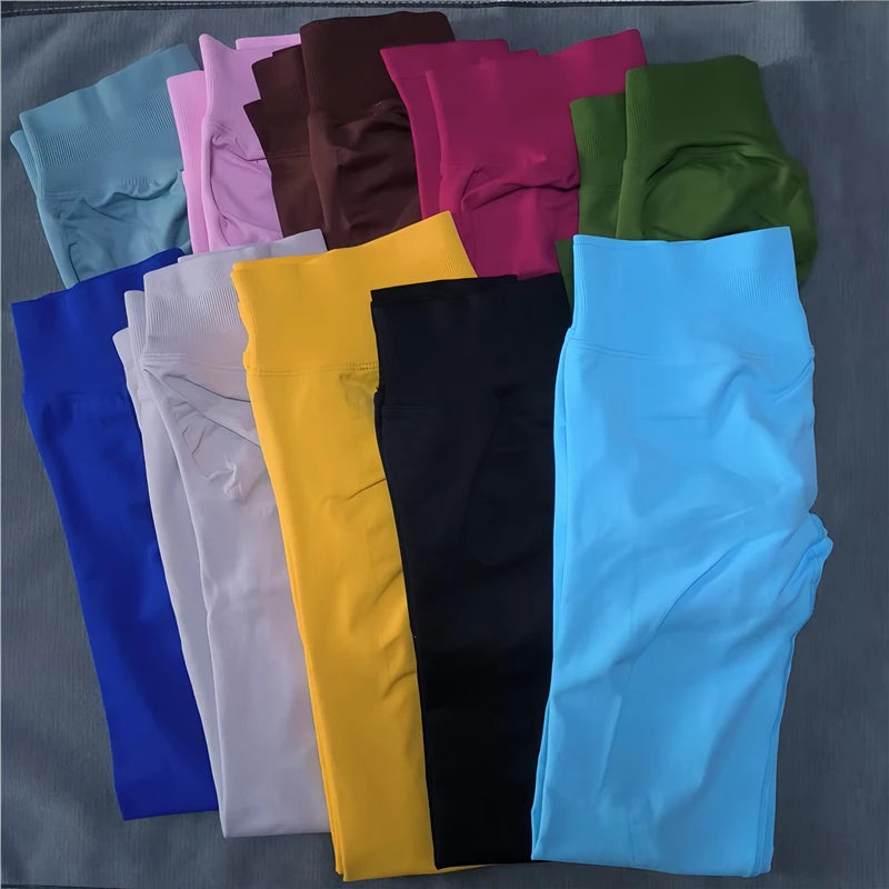 Seamless Sporty Leggings High Elastic Yoga Leggings Fitness Pants Butt Lifting Tights Tummy Control Squat Proof Workout Tights
