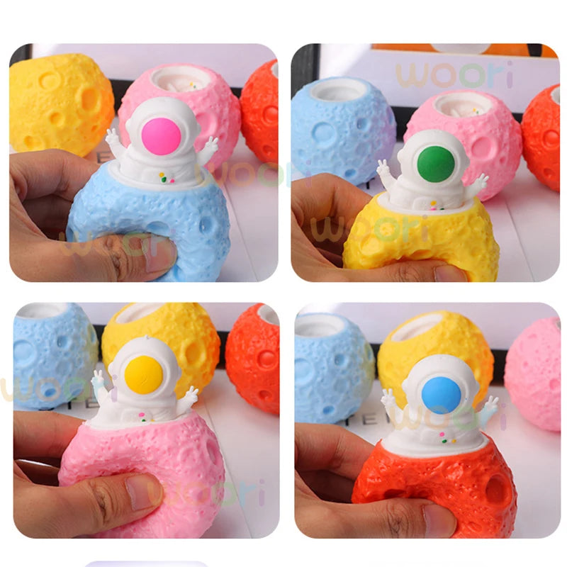 Squeeze Astronauts Planet TPR Cup Anti Stress Pop Up Funny Toys Joke Decompression Fidget Sensory Stress Gift for Kids Adults