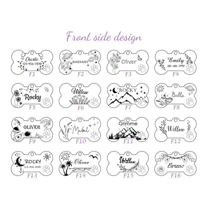 Personalized Customized Cute Pet Name Tag Stainless Steel Pet Cat And Dog Name Card Pet Collar Pendant Name Tag
