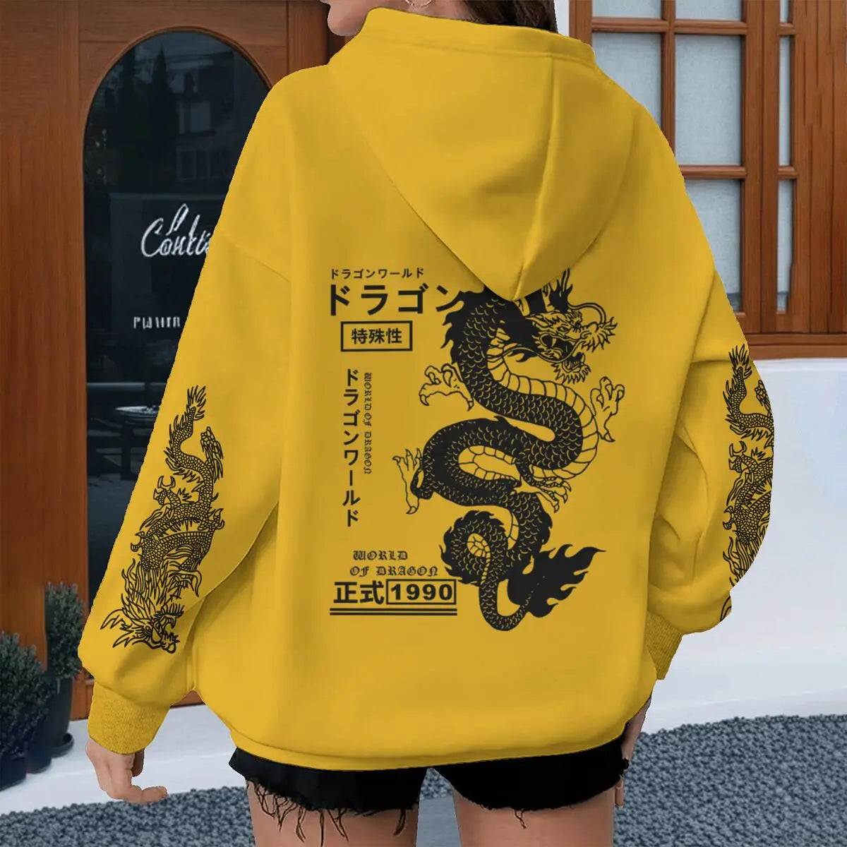 Harajuku Dragon Printed Hoodies for Men Women, Casual Japanese-style Sporty Spring Autumn Hoody, Vintage Unisex Hooded