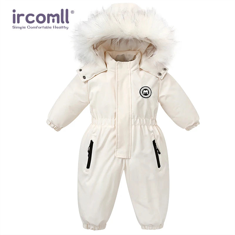 Kids Winter Snowsuit - Waterproof Toddler Snow Jumpsuit with Plush Velvet Jacket