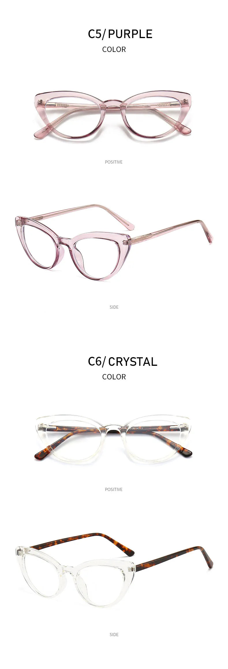 Computer Glasses Women | Anti Glare Cat Eye Reading Glasses With Clear Lenses & Plastic Frame
