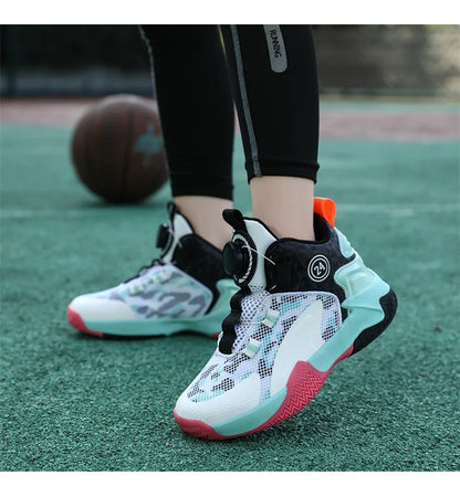 Kids Basketball Shoes - Boys Sneakers Non Slip Outdoor Sport Trainer Shoes