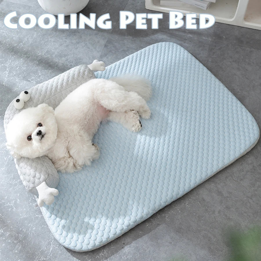 Dog Cool Mat Big-eyed Monster Breathable Mat for Small To Large Puppies/Cats Washable Pets Cool Bed Dog/Cat Cool Nest Summer