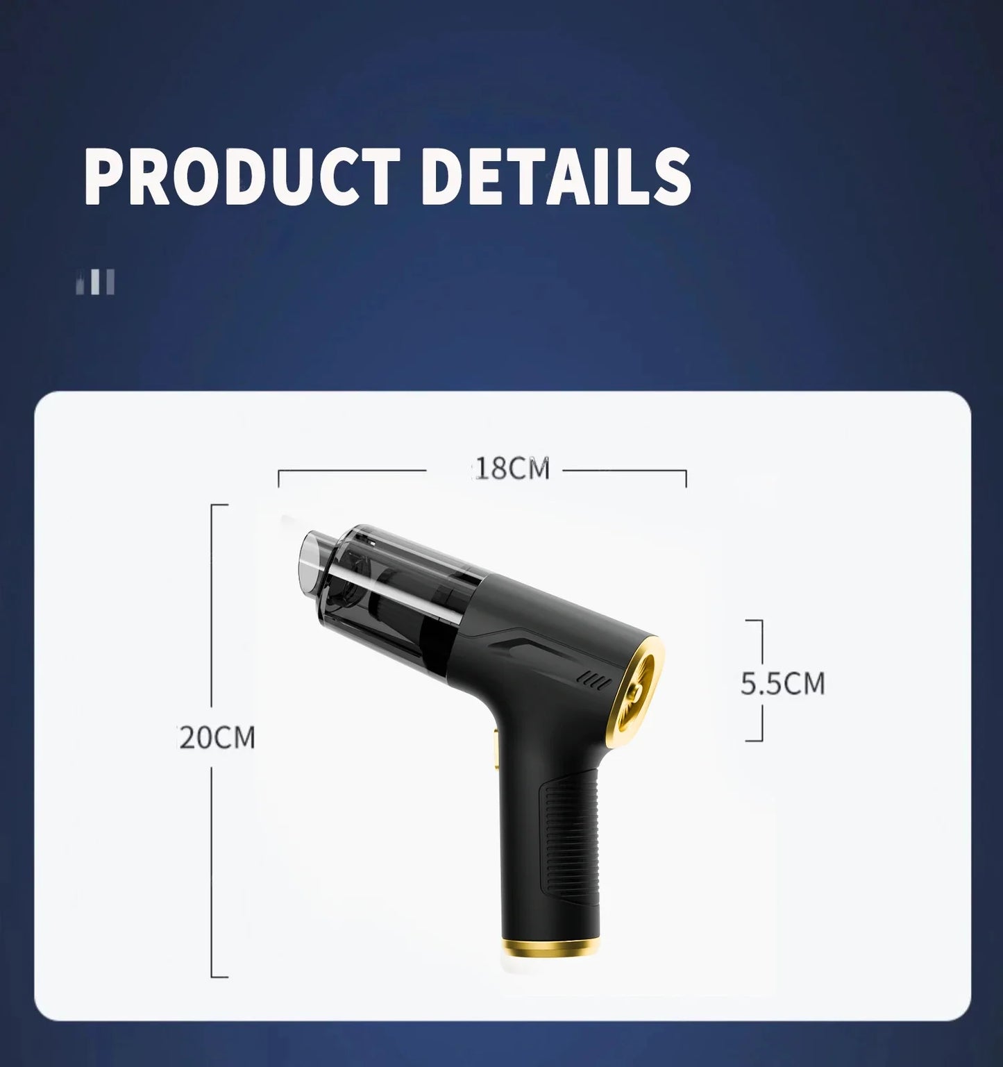 Mini Car Vacuum Cleaner - Cordless Wireless Car Cleaner with HEPA Filter & Powerful Suction