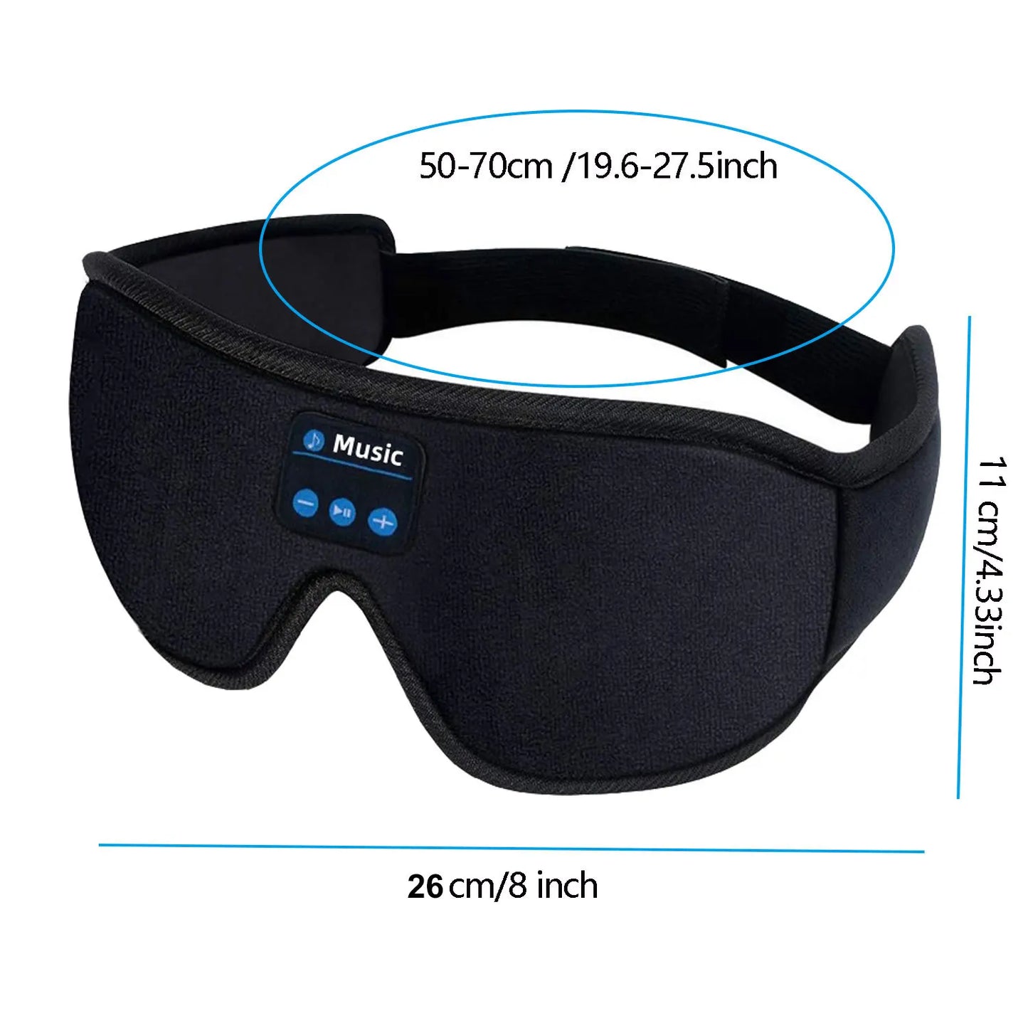 Bluetooth 5.3 Sleep Mask Headphones, Wireless Music Sleeping Eye masks, Comfort for Side Sleepers, Cool Gadget & Unique Gift