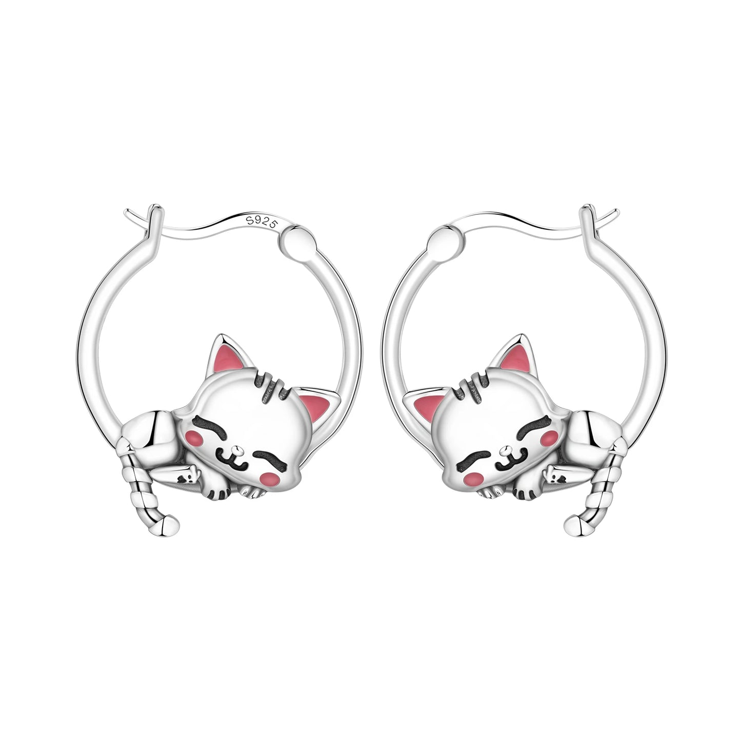 PANPOKI Original 925 Sterling Silver Blue Green Chameleon Earrings Women Hoop Earring Anniversary Jewelry Trendy Gifts