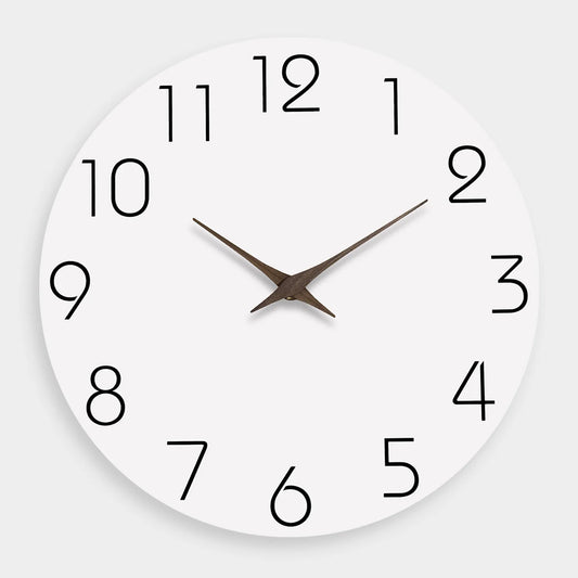 Modern White Pattern Wall Clock - Silent Quartz Decor for Living Room Bedroom Kitchen - 10 to 16 Inches Batteries Not Included