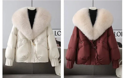 2026 Winter Thicke Warm Women's Parkas Removable Fur Collar Bread Coat Loose Chic Down Cotton Padded Casual New Coat Outwear
