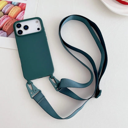 Crossbody Lanyard Case for iPhone 14-17 Pro Max - Shockproof Silicone Strap Cover