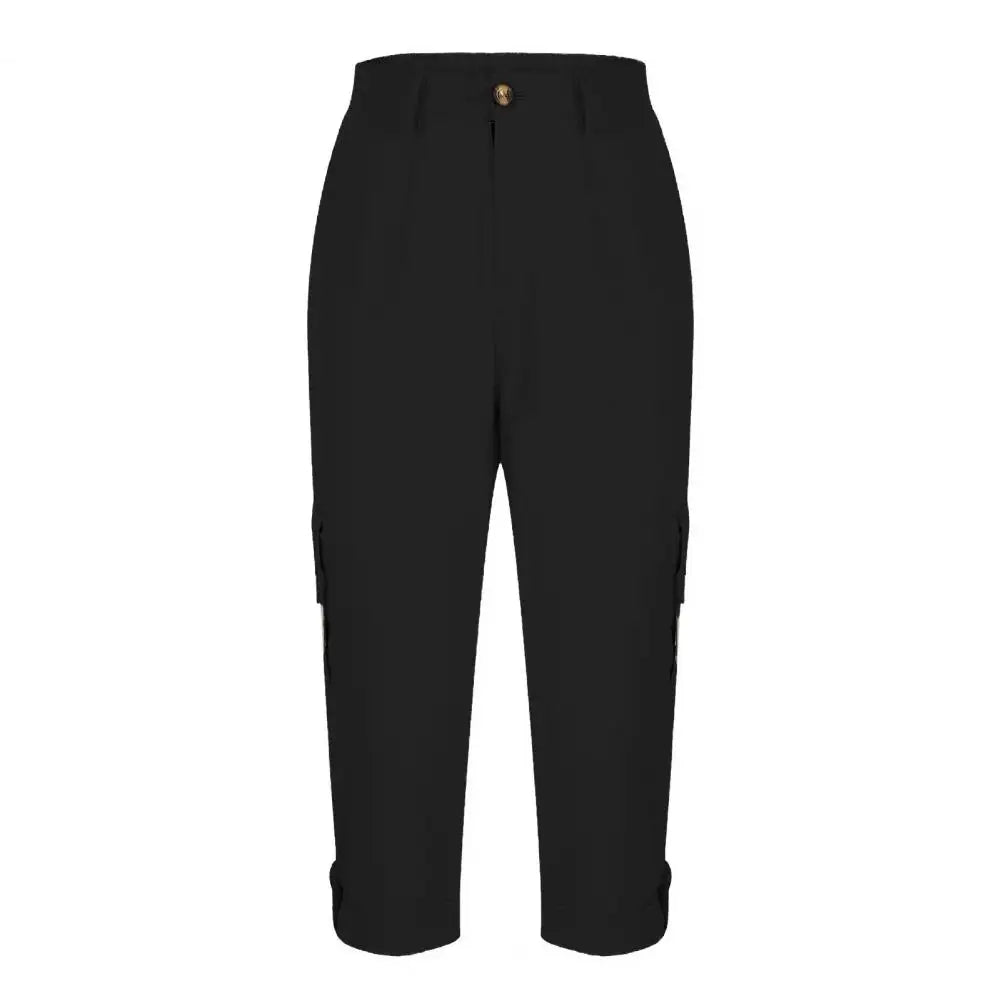 Women's Capris Joggers Mid Rise Cropped Cargo Pants Summer Quick Dry Hiking Pants with Multi Pockets Lightweight Summer Bottoms