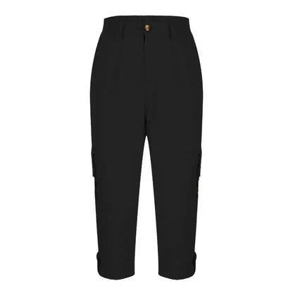 Women's Capris Joggers Mid Rise Cropped Cargo Pants Summer Quick Dry Hiking Pants with Multi Pockets Lightweight Summer Bottoms