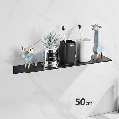 Modern Brushed Gold Bathroom Shelf - 30-50cm Wall Storage Rack