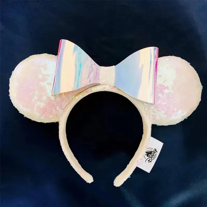 Minnie Mouse Ear Headband - Disney Plush Sequin Accessory for Adults  Kids