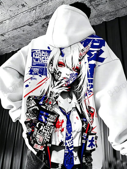 Sexy Anime Samurai Girl 3d Print Hoodie Men Women Fashion Oversized Hoodie Sweatshirt Men Tracksuit Y2k Clothes Japanese Moletom
