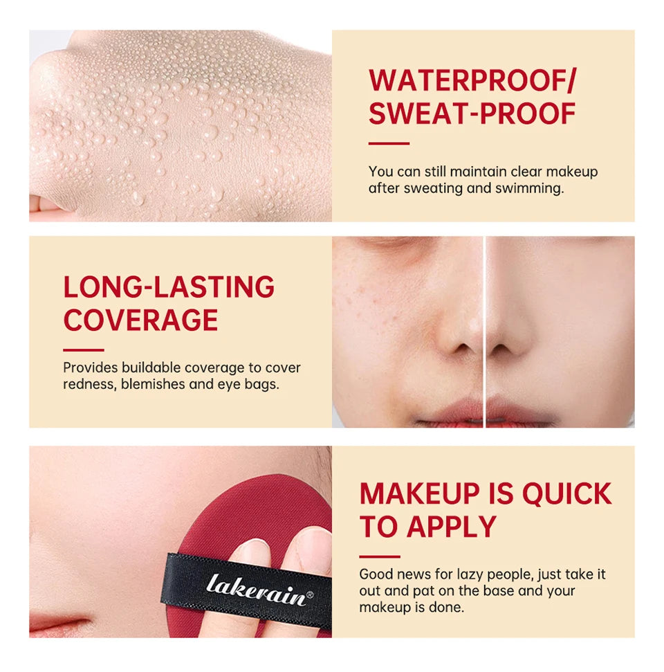 Sunscreen Cushion Foundation Fit Cushion Foundation Full Coverage Waterproof Long-lasting Concealer Long-lasting Korean Makeup