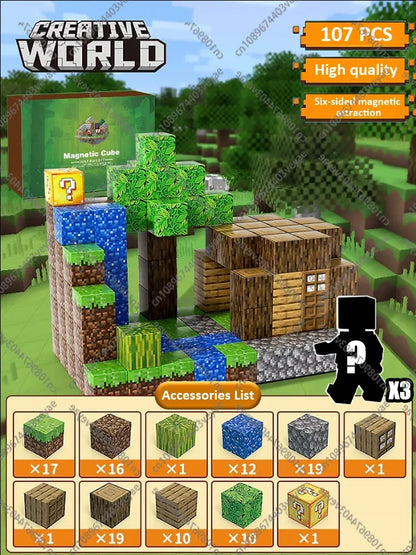 Magnetic Building Blocks - STEM Sensory Toys & Creative Magnet Cube Set for Kids