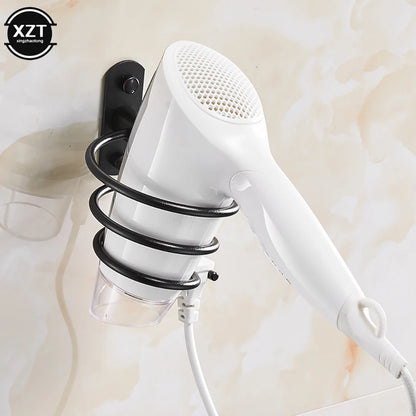 Hair Dryer Organizer Rack - Wall Mounted Aluminum Holder for Hairdryer and Straightener
