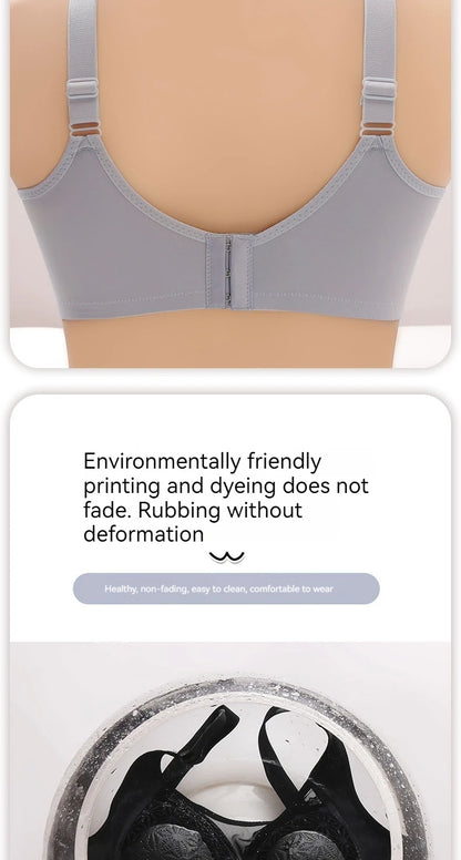 2PCS New High-end U-shaped Back With No Steel Ring Gathered And Adjusted Bra Thin Cup Breathable  Breasted Underwear Mom's Bra