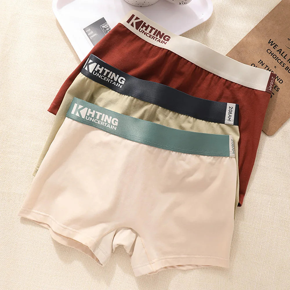 3PCS/Pack 100% Cotton Breathable Antibacterial Women's Panties Comfortable Soft Lingerie High Elastic Waistband Female Underwear