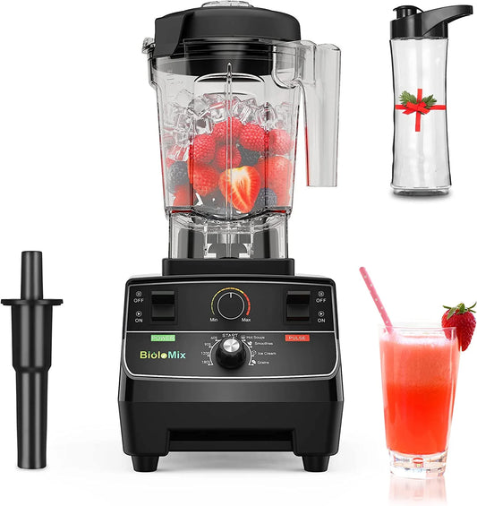 BioloMix 2200W Professional Blender - Smart Timer 2L Jar Mixer Juicer Ice Crusher