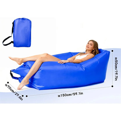 Portable Air Sofa Waterproof Fast Inflatable Lounger for Beach Camping Picnic Lightweight Durable Lazy Couch with Carry Bag