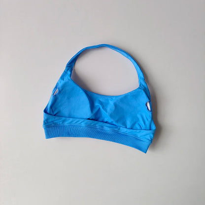 Padded Sports Bra - Shockproof Seamless Workout Bra With Halter Straps, Medium Support