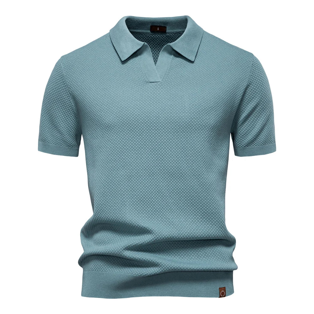 Men's Breathable Polo Shirt - Lightweight Stretch Short Sleeve Polo for Summer Casual Wear