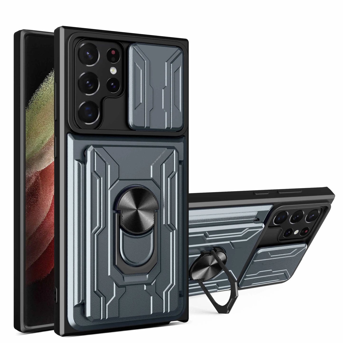 Case For Samsung Galaxy S26 S25 S24 S23 S20 S21 S22 Ultra Plus FE Note 20 Ultra Cover Grade Card Slot Armor Fundas Coque