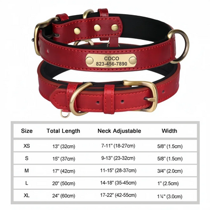 Personalized Leash Custom Dog Collar PU Leather Pet Dog Tag Collars Free Engraved Nameplate For Small Medium Large Dogs Pitbull