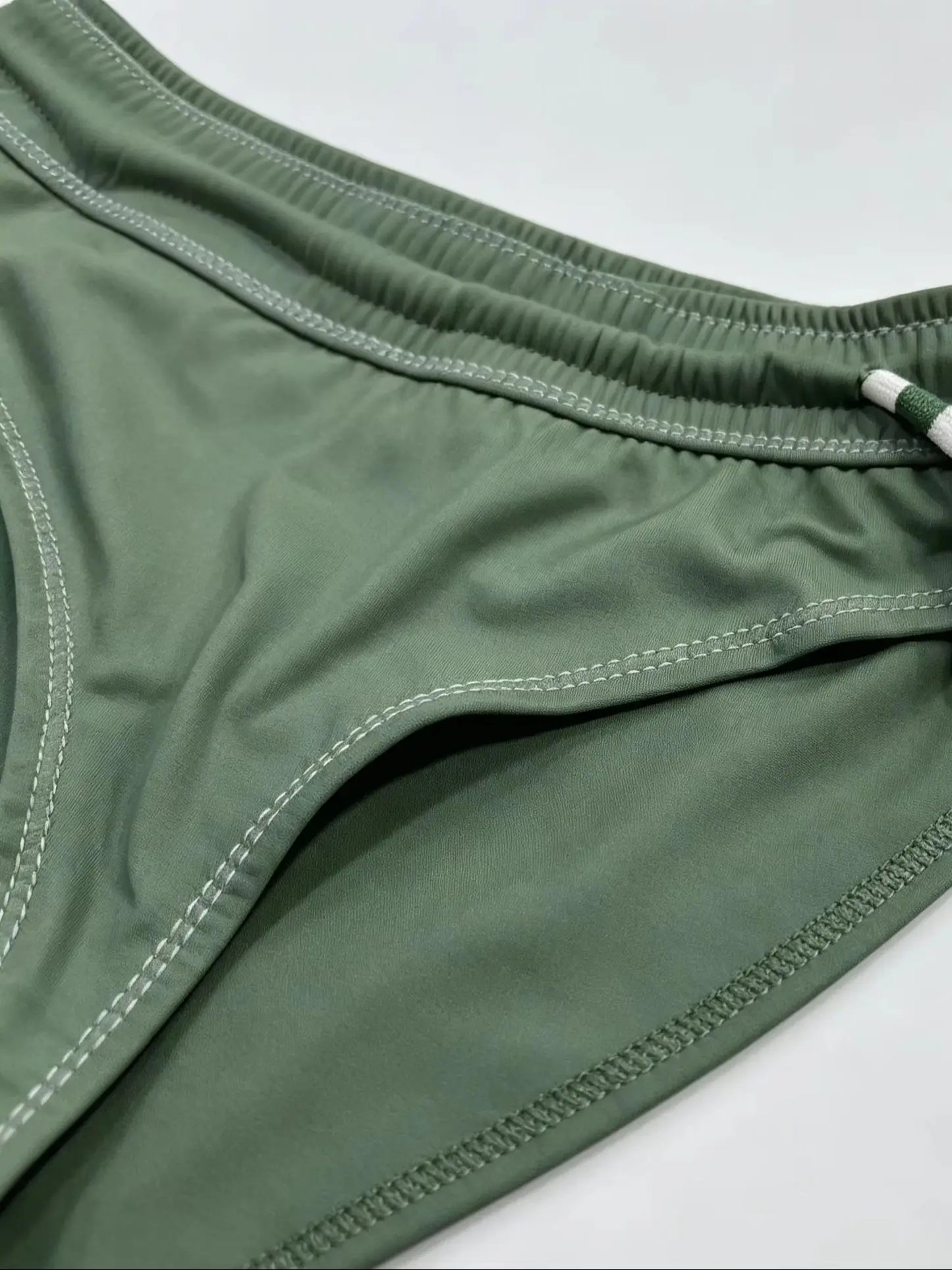 Women Solid Green Tie Side Bikini Bottom Low Waist Sexy Swim Briefs Beach Swimming Bathing Suit Bottom