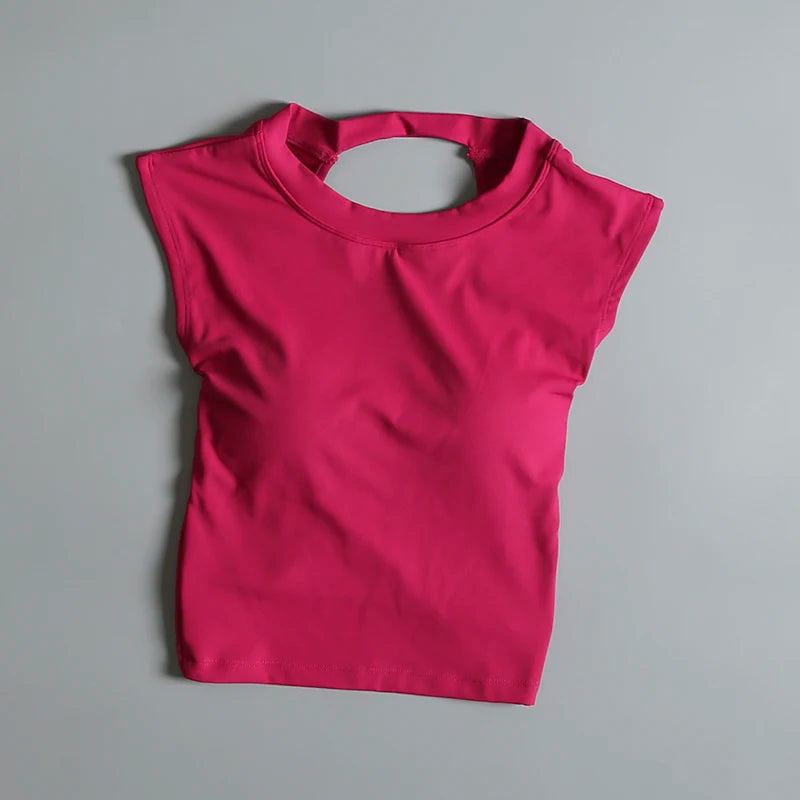 Backless Sports T-Shirt – Women's Slimming Yoga Top With Quick Dry Vest