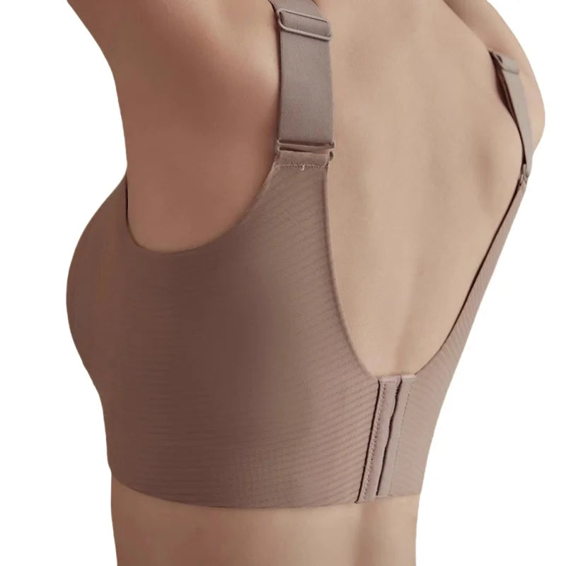 Push Up Bra Wire Free Padded V Neck Bra For Women Plus Size Wide Strap Comfort