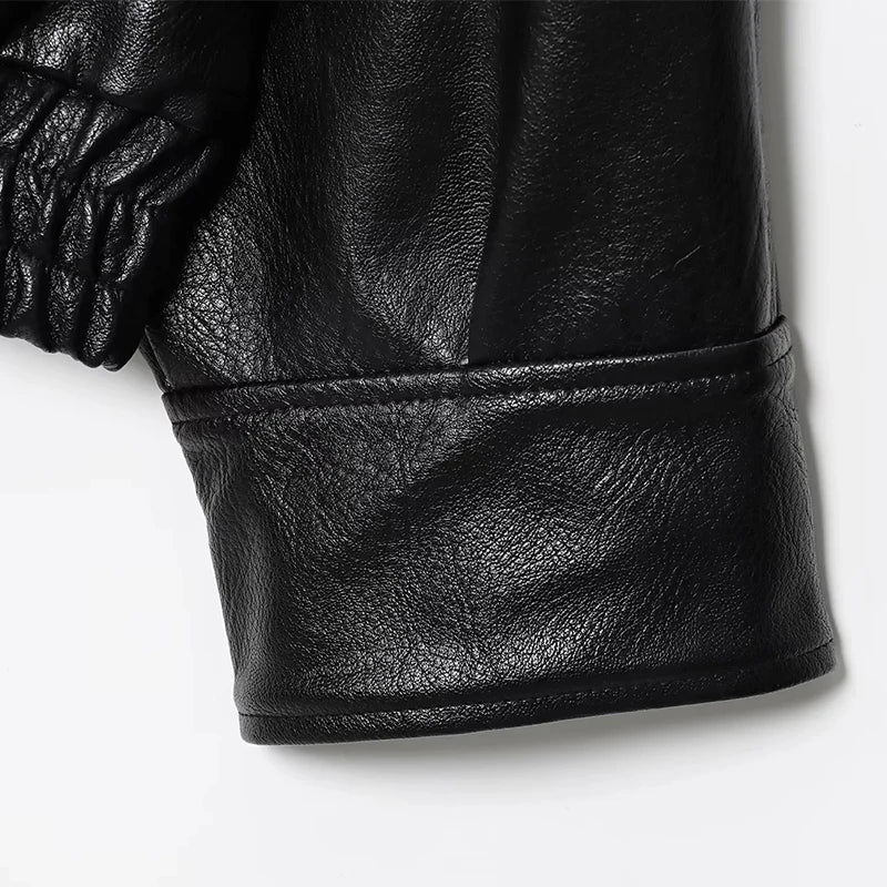 HXAO Black Jacket For Woman Outerwears Faux Leather Jacket Long Sleeve New In Coats And Jackets Zipper Bomber Motorcycle Jacket