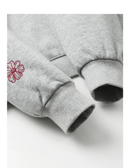 TOYOUTH Women Hoodies Sweatshirt 2025 Autumn New Contrasting Color Embroidery Splicing Hooded Pullover Tops