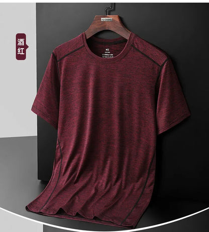 Breathable Camping Tee - Unisex Lightweight Outdoor Shirt With Striped Polyester Spandex