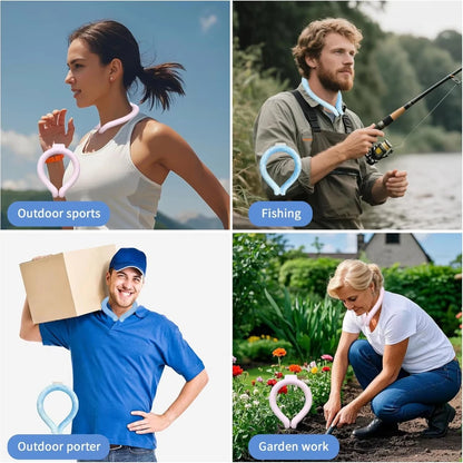 Summer Outdoor Cooling Neck Ring Running Portable Outdoor Sports Cooling Accessories Hands Free Gel Prevention Ice Neck Ring 1pc