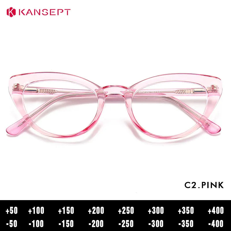 Computer Glasses Women | Anti Glare Cat Eye Reading Glasses With Clear Lenses & Plastic Frame