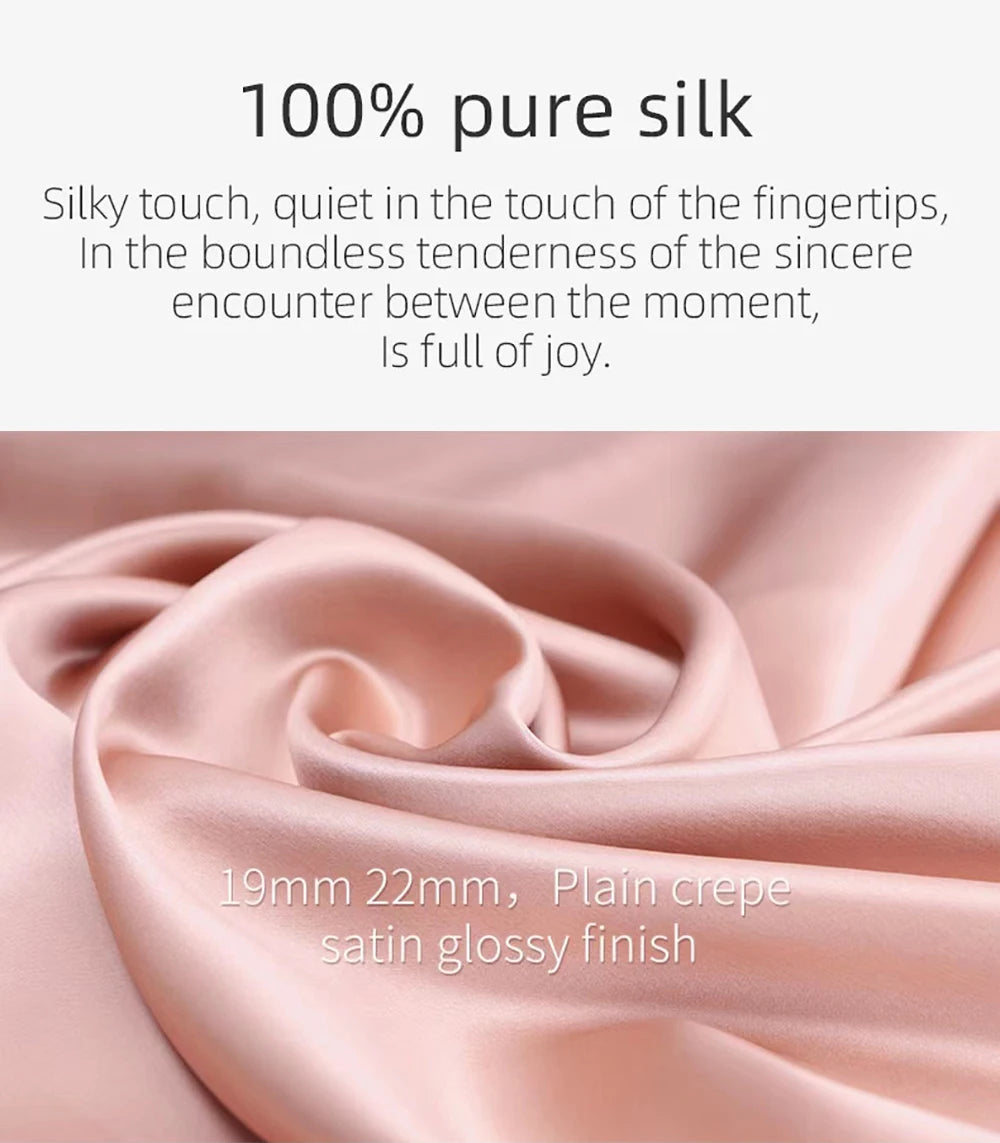 100% Pure Mulberry Silk Scrunchies Hair Bands Ties Gum Elastics Ponytail Holders for Women Girls Hair Accessories 19 Momme 1.5CM