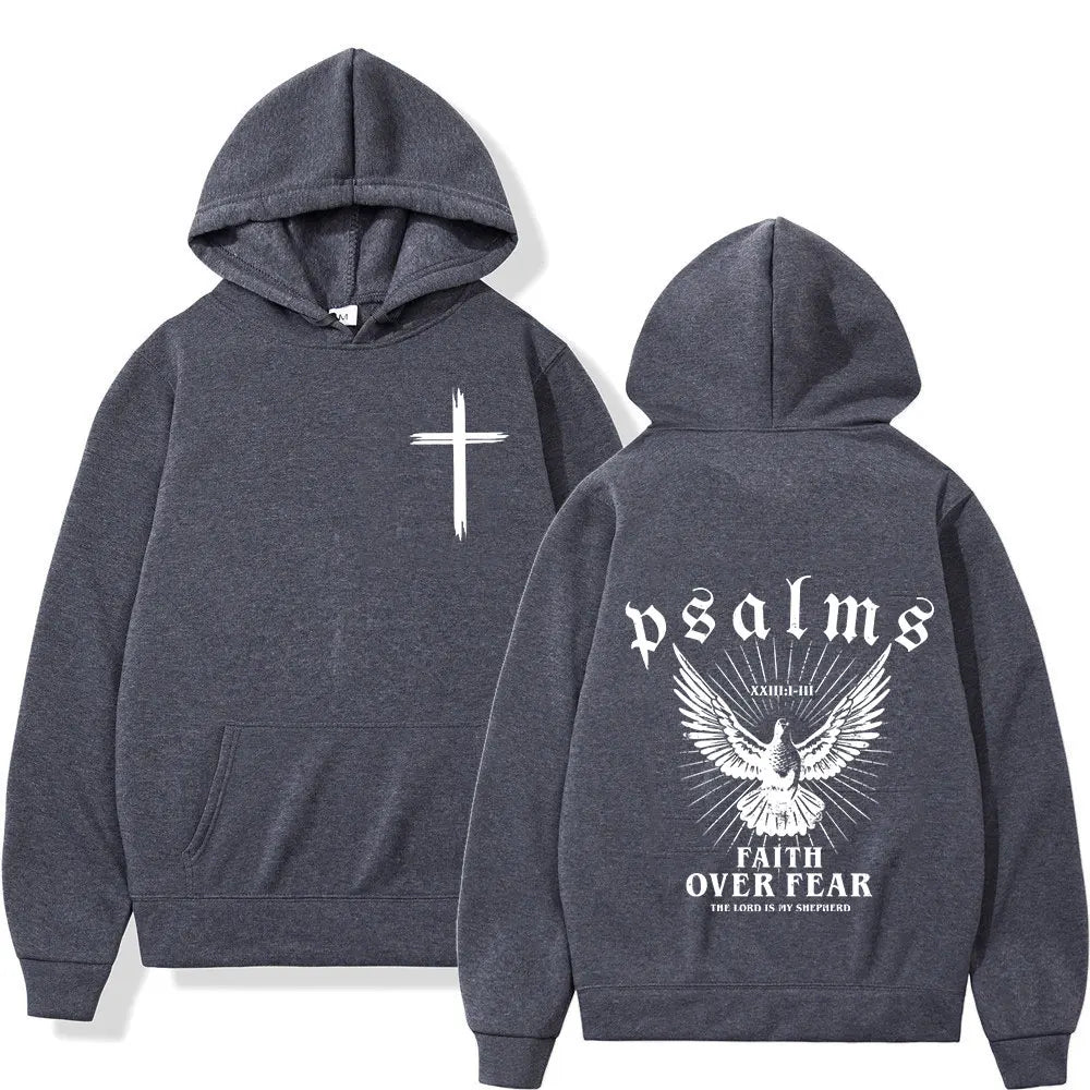 Faith Over Fear Hoodie - Christian Vintage Sweatshirt for Men  Women