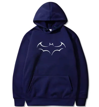 2026 New Spring and Autumn Men's Fashion Trend Personalized Bat Print Hoodie Loose Casual Top Hoodie Comfortable and Warm