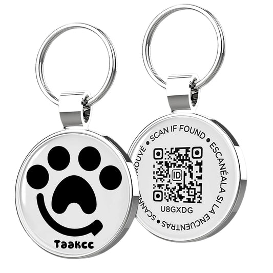 QR ID Pet Tag, Metal Dog Tag with QR Code, Real-time Scan Alerts, Record Pet Profile, No Subscription or Fees