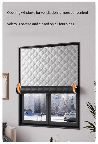 Waterproof Cotton Curtains - Windproof Window Drapes | Thermal Insulation & Frost Resistant Film