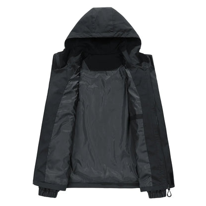 Windproof Waterproof Jacket - Plus Size Workwear Coat With Breathable Zipper Closure