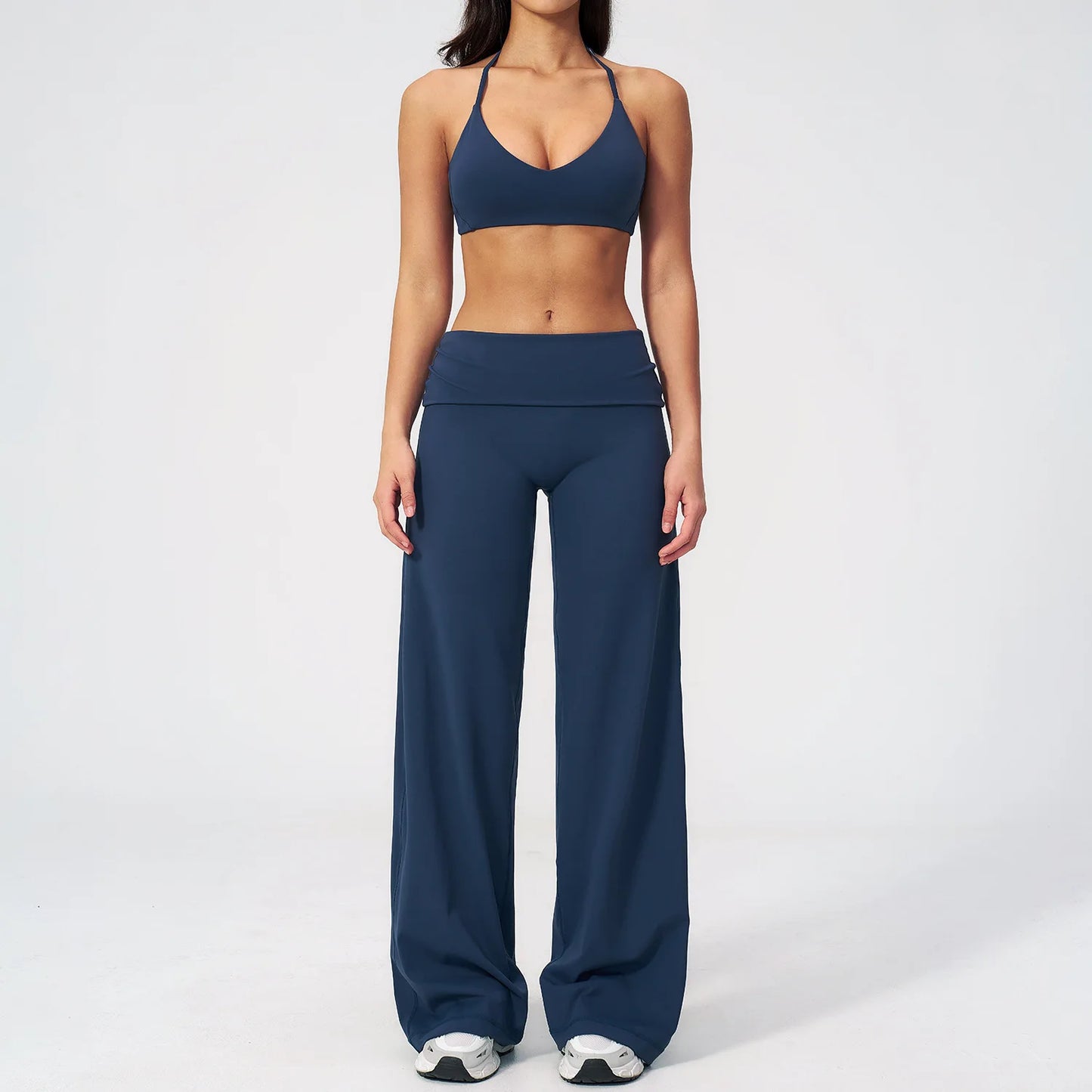 Women's Fitness Set Gym Tracksuit Breathable Sports Bra Flared Trousers Suit Workout Clothing Sportswear Female Athletic Wear