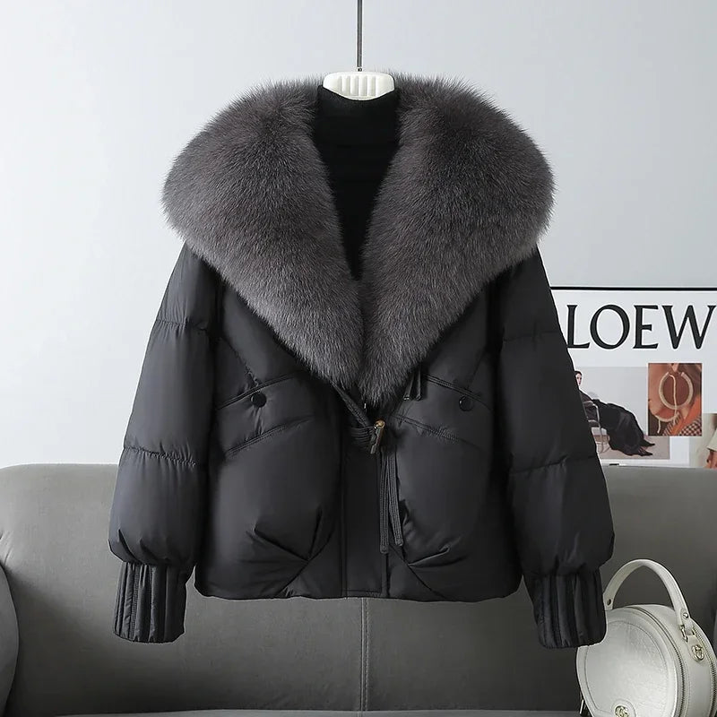 2026 Winter Thicke Warm Women's Parkas Removable Fur Collar Bread Coat Loose Chic Down Cotton Padded Casual New Coat Outwear