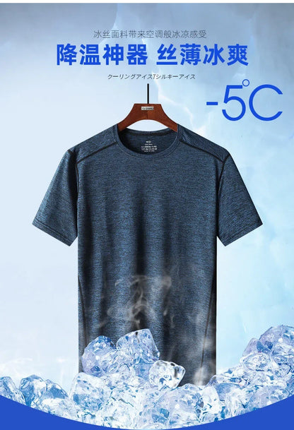 Breathable Camping Tee - Unisex Lightweight Outdoor Shirt With Striped Polyester Spandex